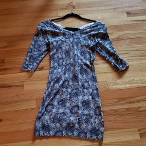 Tight black and white cotton dress corset back